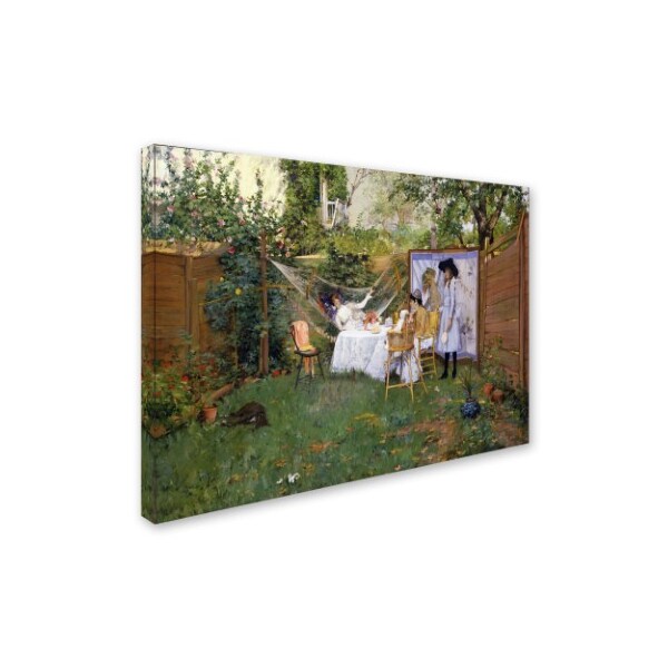 William Merritt Chase 'Open Air Breakfast' Canvas Art,24x32